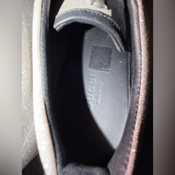 100% AUTH GUCCI BAMBI GLITTER STUD SILVER SNEAKERS Womens size 38 - Picture 4 of 9